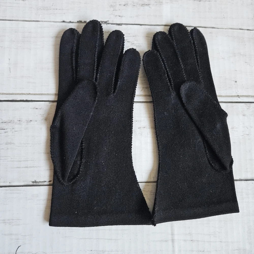 Vintage‎ Hansen Nylon Black Gloves Size 7